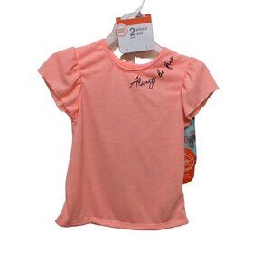 WONDER Nation Short Sleeve Top Shorts Small(6-6x) Peach Blue Butterfly